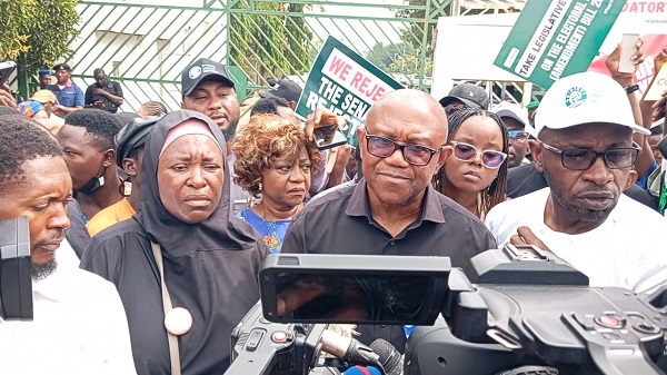 Obi Leads Massive Protest at National Assembly Demanding Real-Time Election Result Transmission